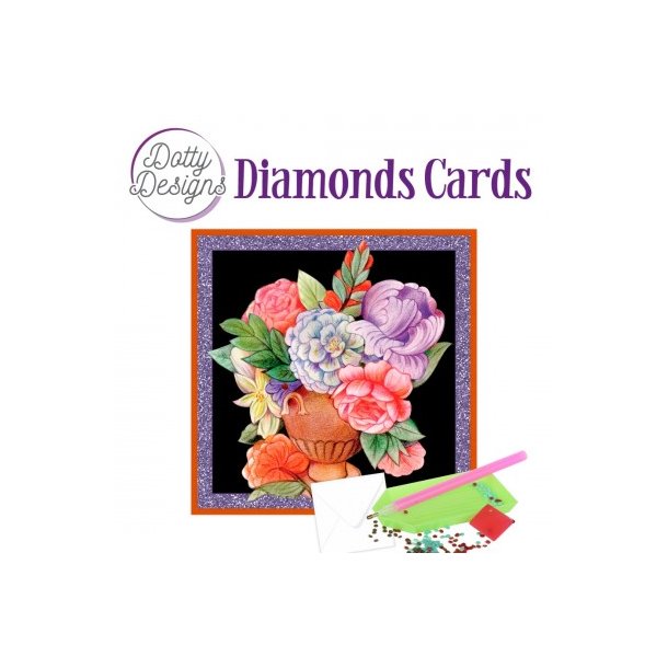 Dotty Designs Diamond Cards - Vase With Flowers