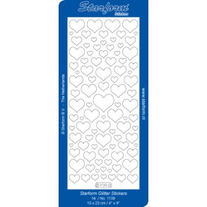 Stickers glimmer Hjerter 1149 R�d S7