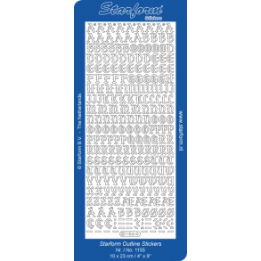 Stickers glimmer 1155 G Bogstaver 10mm S6