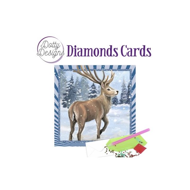 Dotty Designs Diamond Cards - Reindeer In The Snow