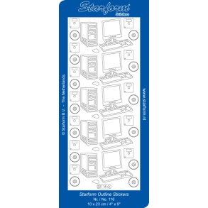 Stickers 118 Computer guld S2