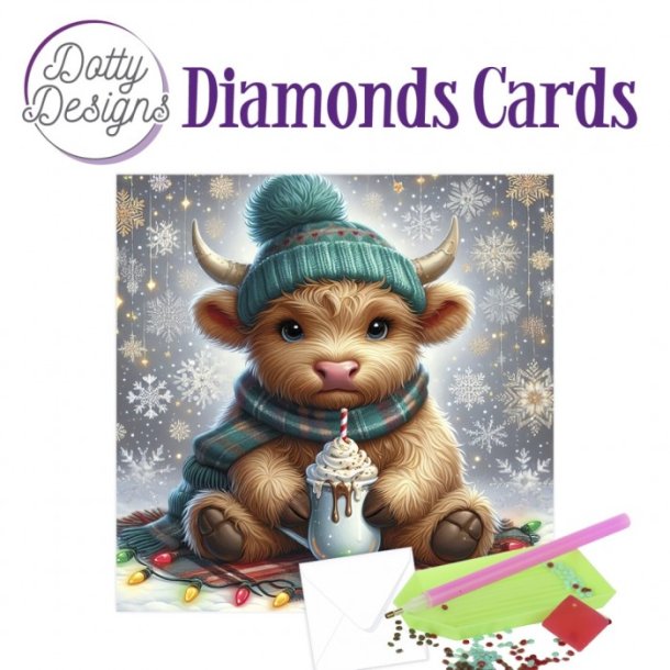 Dotty Designs Diamond Cards - Christmas Cow 1