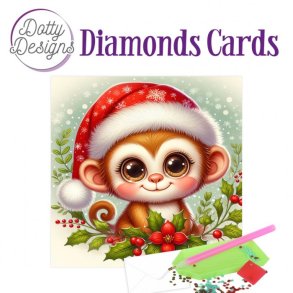 Dotty Designs Diamond Cards - Christmas Monkey