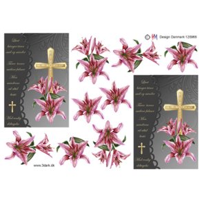 3D ark Kors, lilje & tekst M21