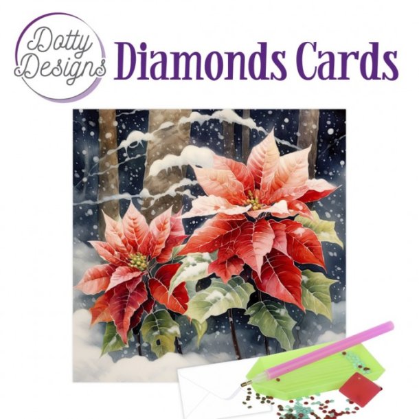 Dotty Designs Diamond Cards - Poinsettia