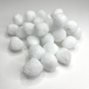 Pom Pom 25mm hvid 35stk.