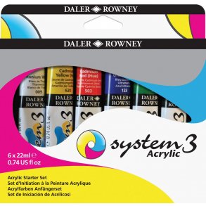 System 3 Akrylmaling st af 6 x 22 ml.