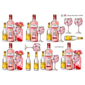 3D ark Pink gin med Tonic M4