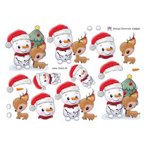 3D ark Snemand, Bambi & juletr M21