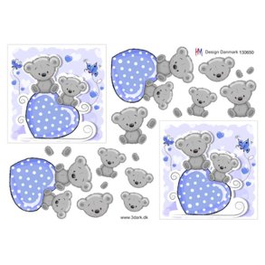 3D ark Bamse med blt hjerte M35