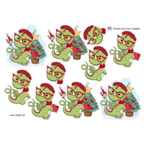 3D ark Drage ved juletr M35