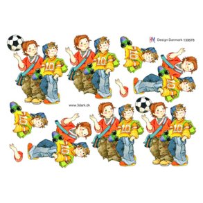 3D ark Drenge, fodbold & skatboard M21