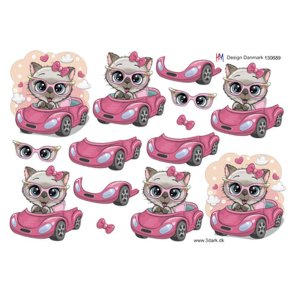 3D ark Pigekilling i lyserd bil M11