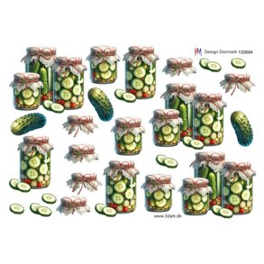 3D ark Syltede agurker p� glas M11