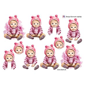 3D ark lille pige m. hue