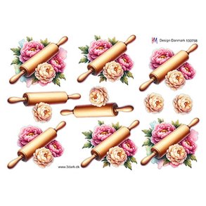 3D ark kagerulle og blomster M16