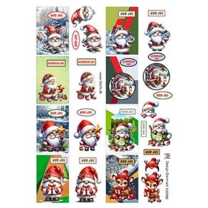 3D ark Mini/ til og fra julekort med julemnd, HM design, M10