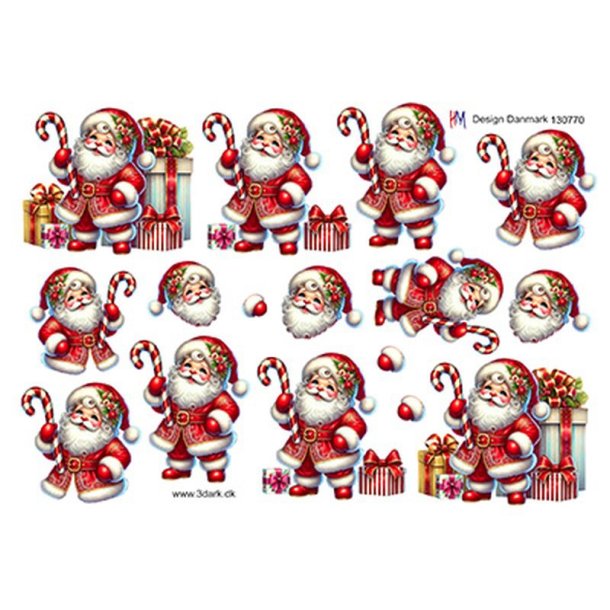 3D ark Julemand med gaver og stok, HM design, M10