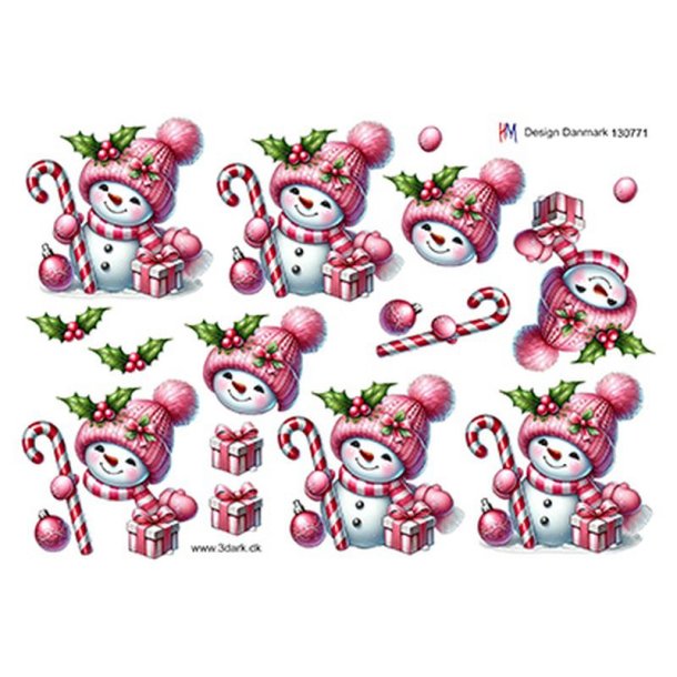 3D ark Snemand med lyserd hue, HM design, M10