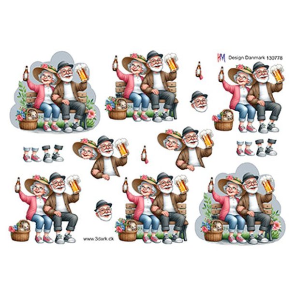 3D ark ldre par p bnk med l, HM design, M10