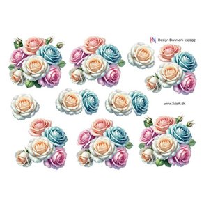 3D ark Roser i pastelfarver HM design, M10