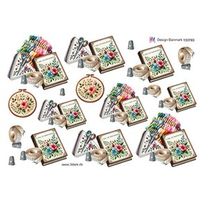 3D ark Broderigarn og saks HM design, M10 