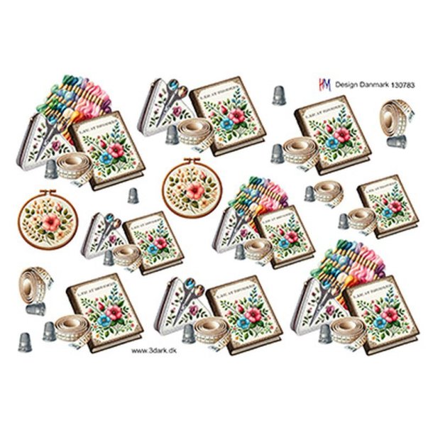 3D ark Broderigarn og saks HM design, M10 