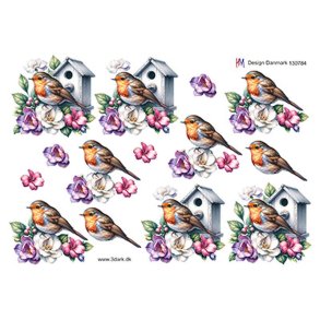 3D ark Fuglehus og lille fugl HM design, M10