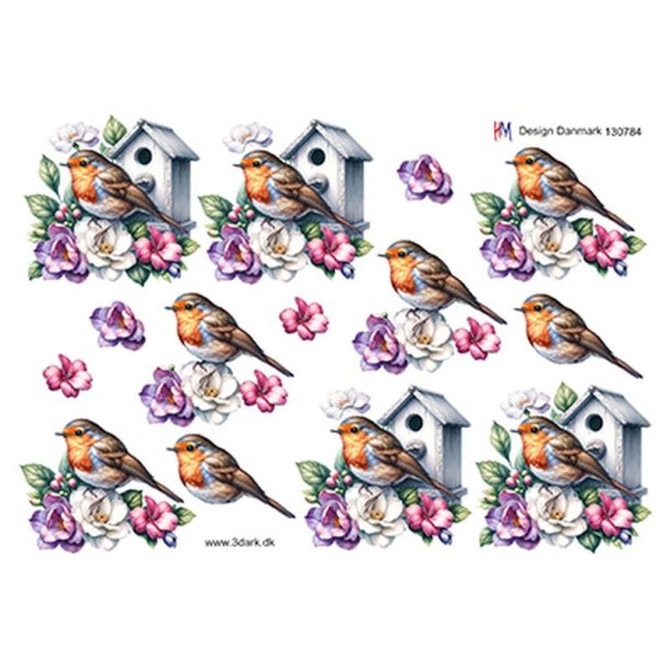 3D ark Fuglehus og lille fugl HM design, M10