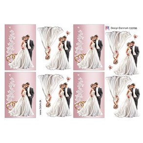 3D ark Sm kort med brudepar HM design M10