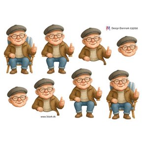 3D ark Bedstefar i stol