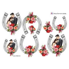 3D ark Brudepar i hestesko