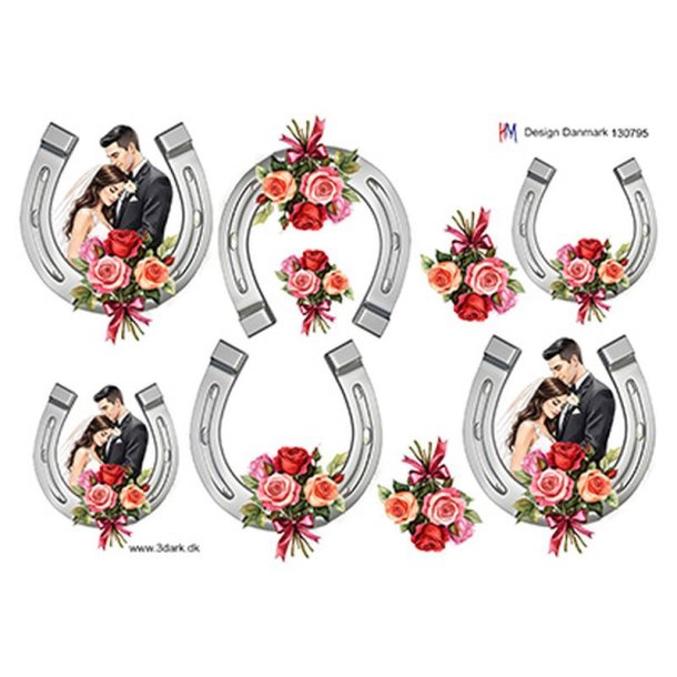 3D ark Brudepar i hestesko