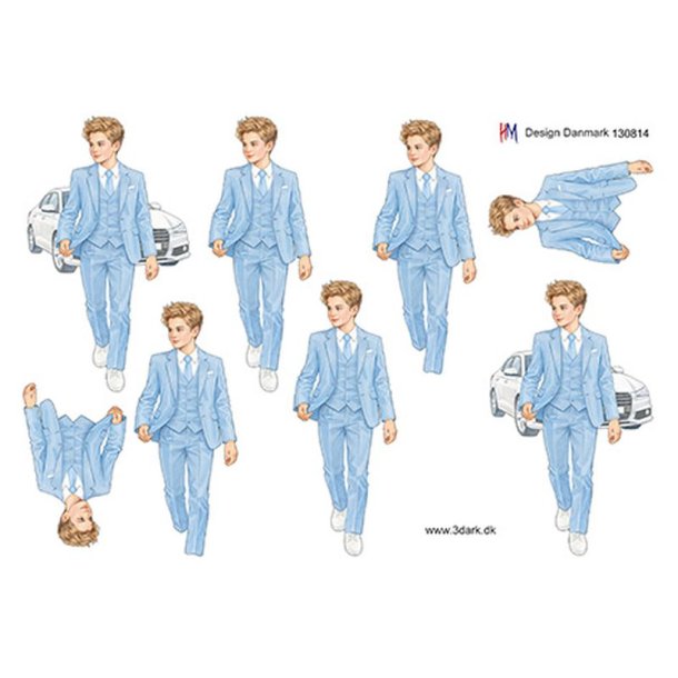 3D ark Konfirmations dreng ved bil HM design