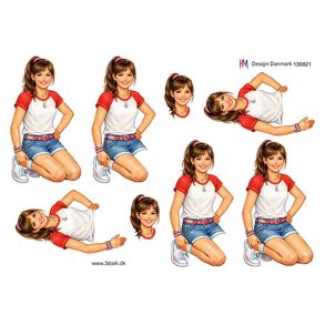 3D ark Pige der sidder p� kn� HM design