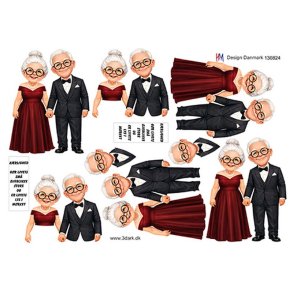 3D ark Guldbrudepar HM design