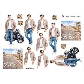 3D ark Motorcykel og Rute 66 M49