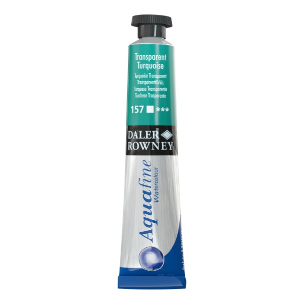 Transp. Turquoise 157. 8 ml. tube Aquafine Watercolour - Daler Rowney