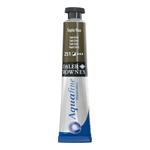 Sepia Hue 251. 8 ml. tube Aquafine Watercolour - Daler Rowney