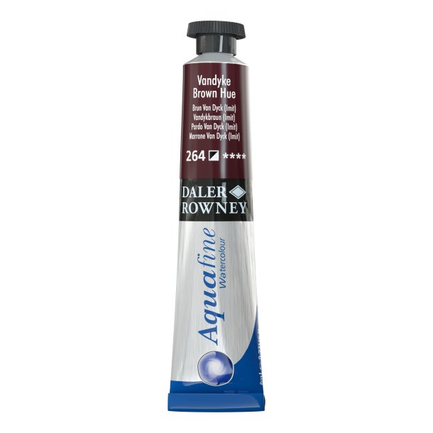 Vandyke Brown Hue 264. 8 ml. tube Aquafine Watercolour - Daler Rowney