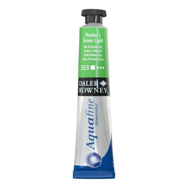 Hookers Green Light 353. 8 ml. tube Aquafine Watercolour - Daler Rowney