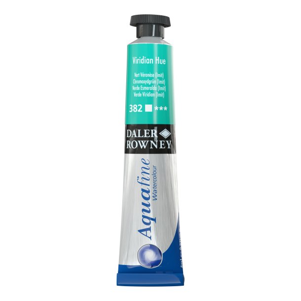 Viridian Hue 382. 8 ml. tube Aquafine Watercolour - Daler Rowney