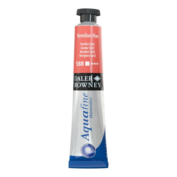 Vermilion Hue 588. 8 ml. tube Aquafine Watercolour - Daler Rowney