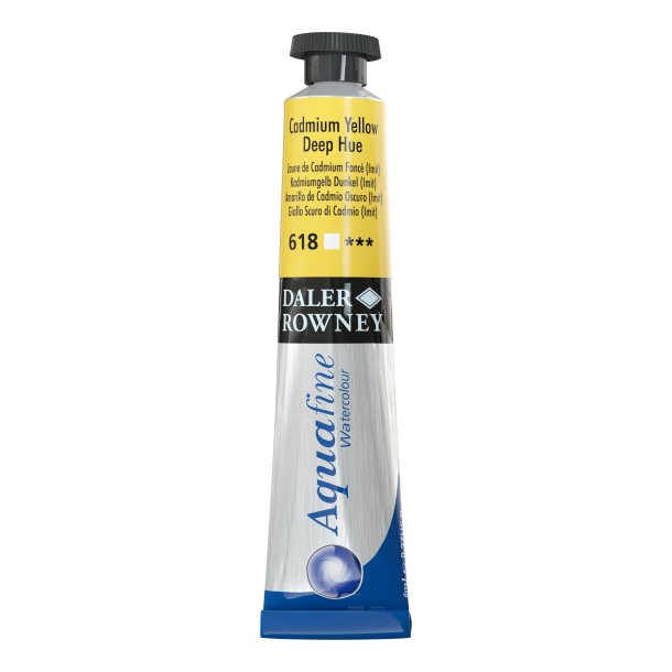 Cadmium Yellow Deep Hue 618. 8 ml. tube Aquafine Watercolour - Daler Rowney