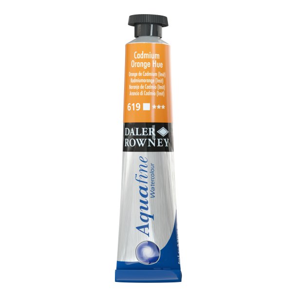 Cadmium Orange Hue 619. 8 ml. tube Aquafine Watercolour - Daler Rowney