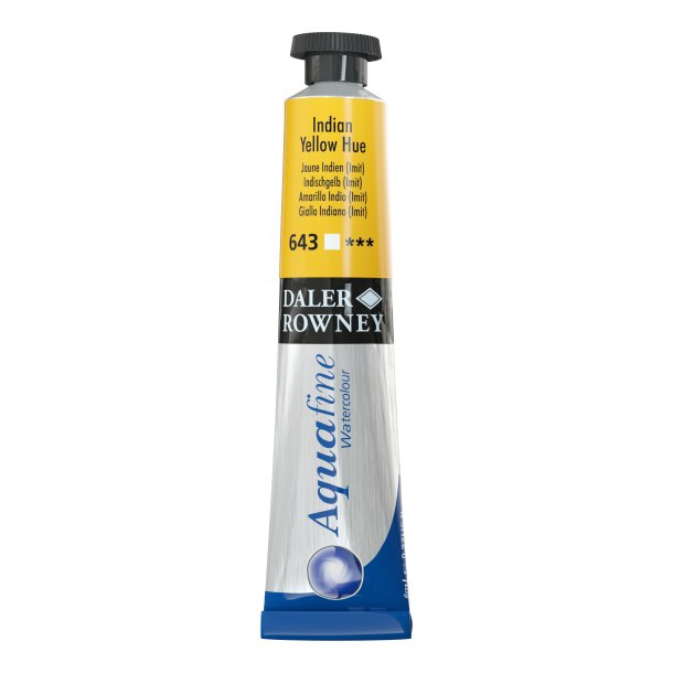 Indian Yellow Hue 643. 8 ml. tube Aquafine Watercolour - Daler Rowney