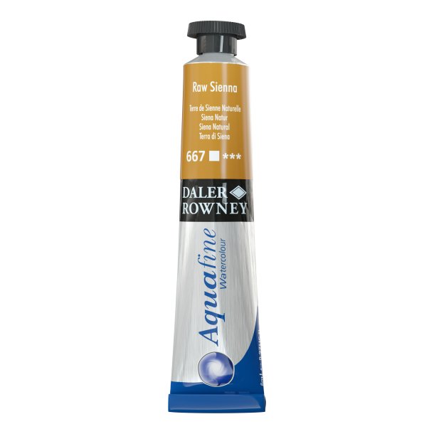 Raw Sienna 667. 8 ml. tube Aquafine Watercolour - Daler Rowney