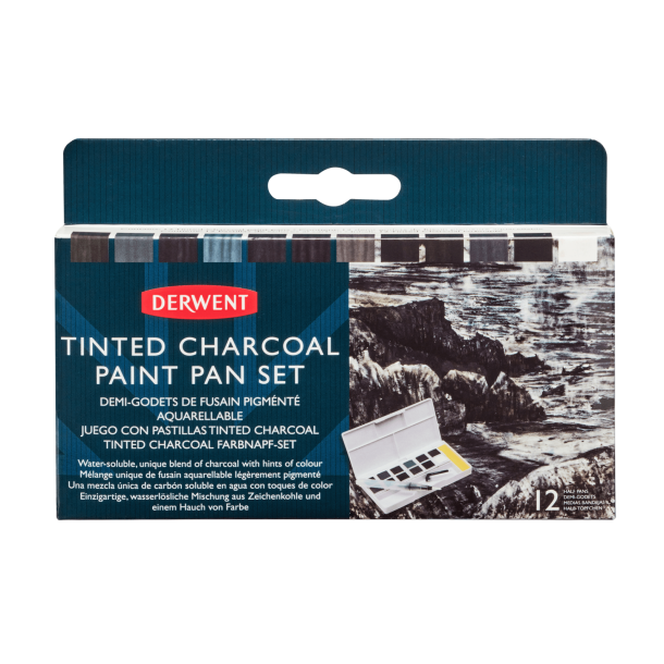 Derwent Tinted Charcoal Watercolour paint set 12stk