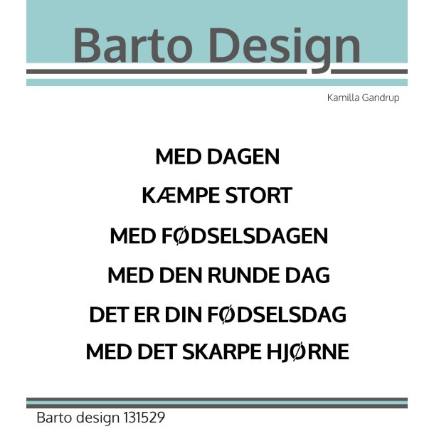 Akrylstempel Add-On Tillykke - Barto Design