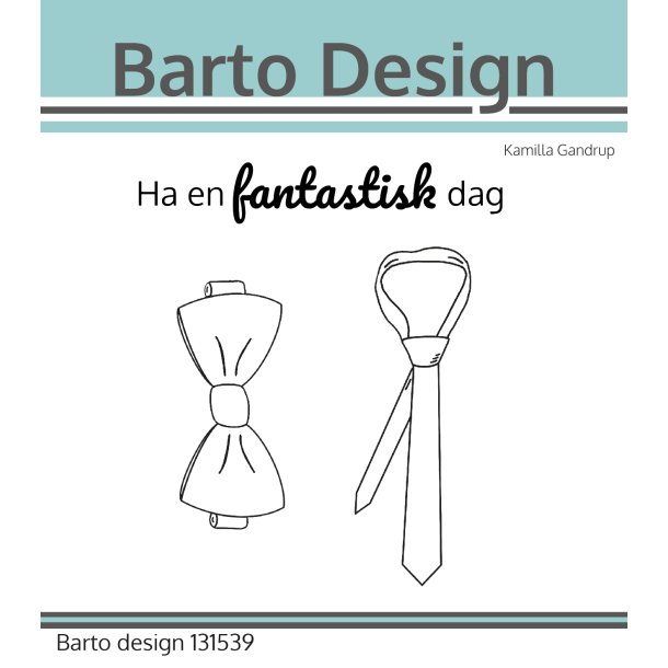 Barto Design Akrylstempler Slips og butterfly med tekst